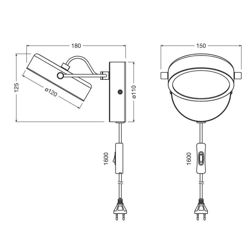 Osram - Aplica de perete LED DECOR PUCK, 11 W, 230 V, negru
