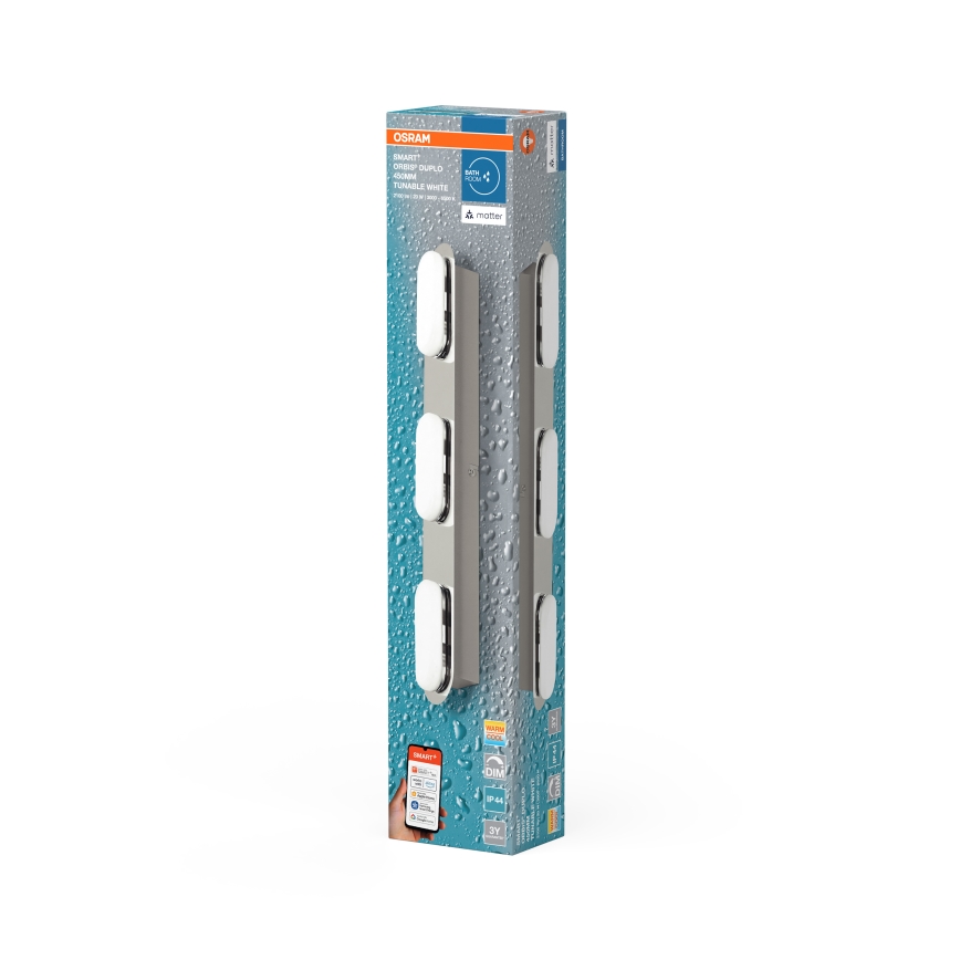 Osram - Aplică LED de perete pentru baie SMART+ DUPLO, dimerizabilă, 20W/230V, 3000-6500K, IP44, Wi-Fi
