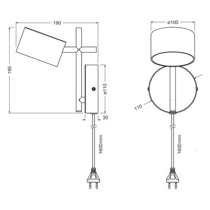Osram - Aplică de perete tactilă LED reglabilă DECOR KYOTO LED/12W/230V CRI 90 neagră