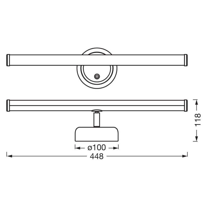 Osram - Aplică de perete LED reîncărcabilă, tactilă și reglabilă NIGHTLUX LED/1,8W/5V, negru