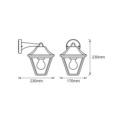 Osram - Aplica de exterior TRADITION DOWN 1xE27/60W/230V IP44 patină/auriu
