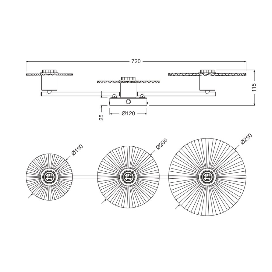 Osram - Aplica de perete PLISSEE 3xE27/15W/230V antracit