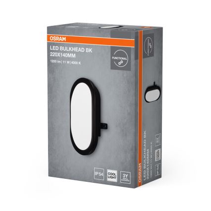 Osram - Aplică LED de exterior BULKHEAD, 11W, 230V, IP54, negru