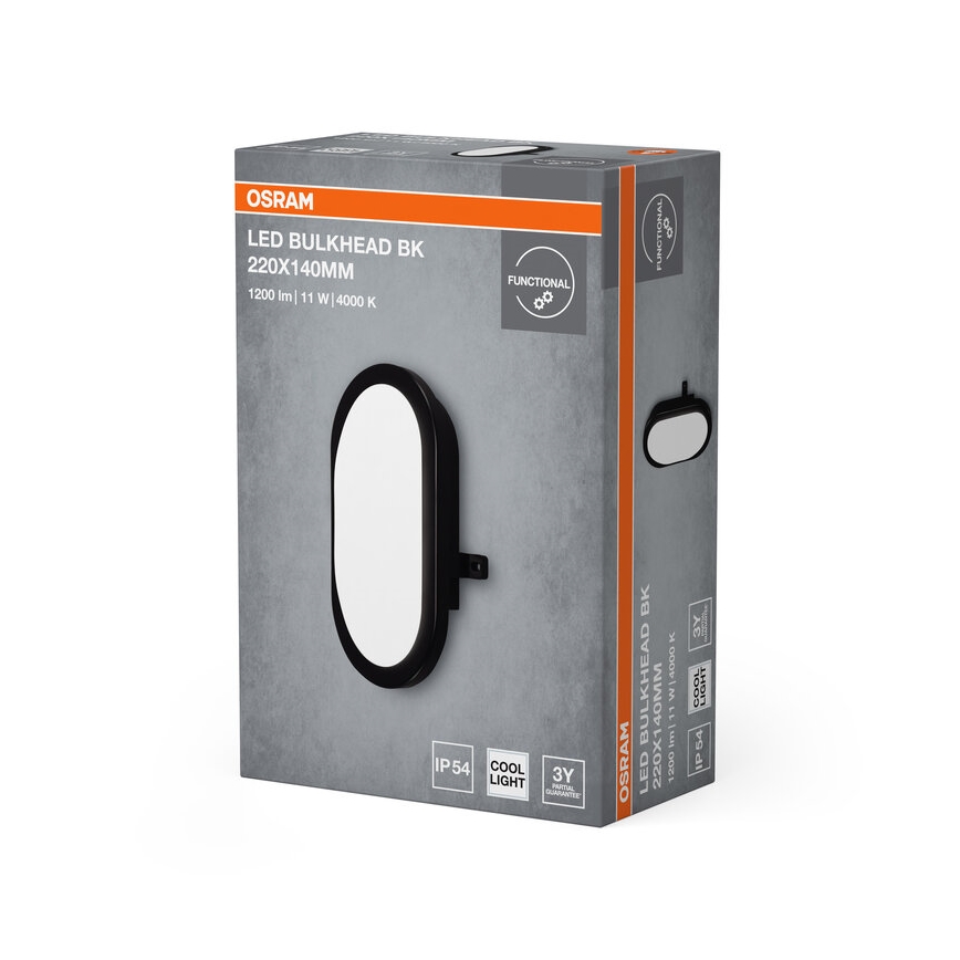 Osram - Aplică LED de exterior BULKHEAD, 11W, 230V, IP54, negru