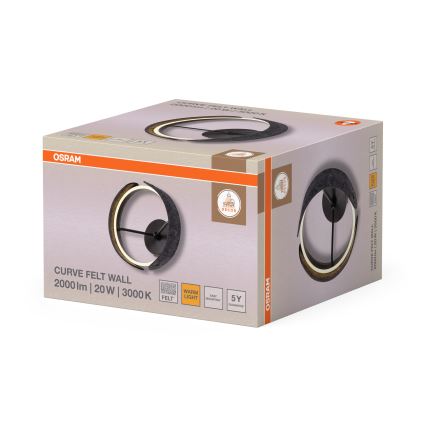 Osram - Aplica LED de perete DECOR CURVE, 20W/230V, gri