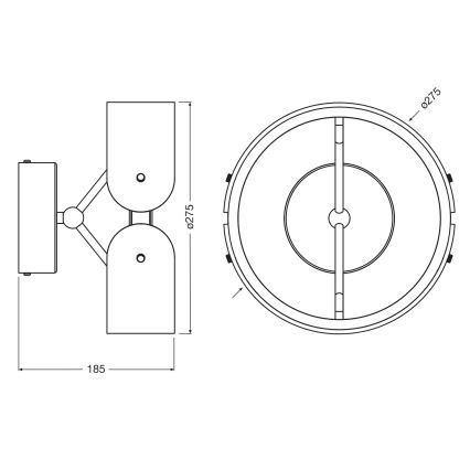 Osram - Aplica LED de perete DECOR CURVE, 20W/230V, gri