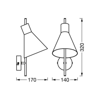 Osram - Aplică LED de perete DECOR TOKIO LED/5W/230V neagră