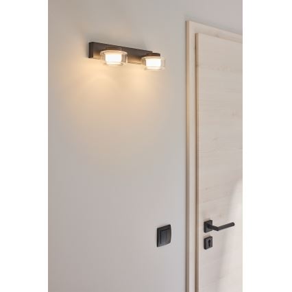 Osram - Aplică LED de perete pentru baie ORBIS FLAME 2xLED/5,5W/230V 3000/4000K IP44 neagră
