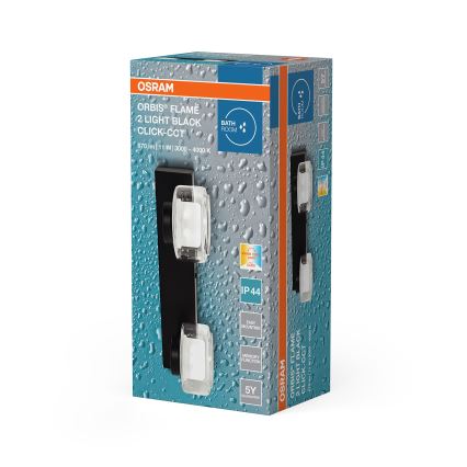 Osram - Aplică LED de perete pentru baie ORBIS FLAME 2xLED/5,5W/230V 3000/4000K IP44 neagră