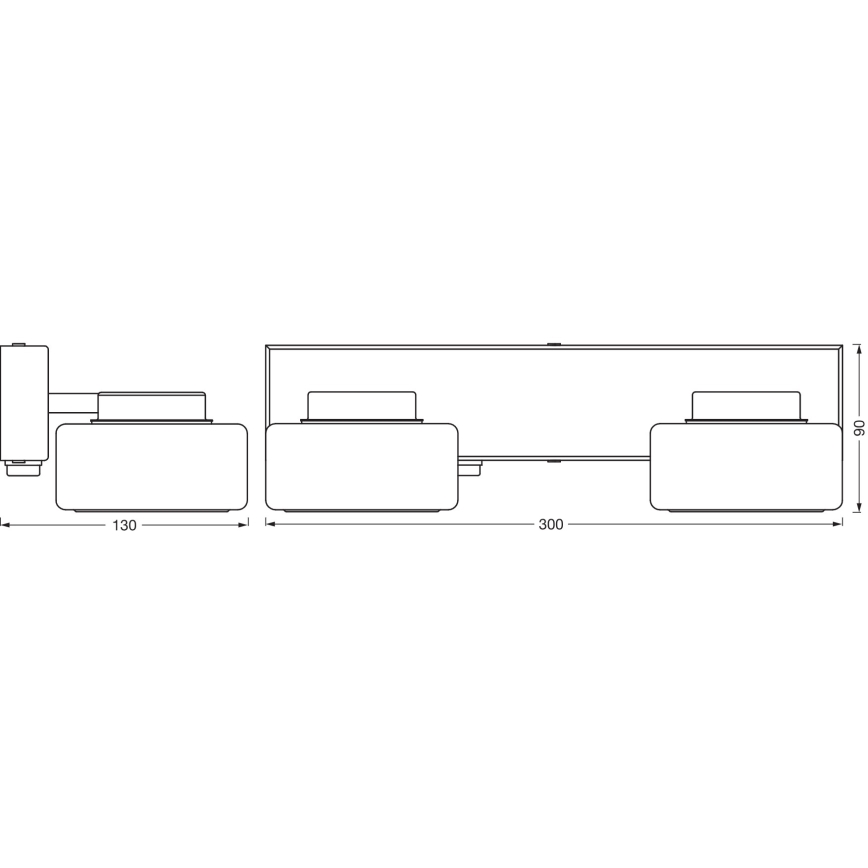 Osram - Aplică LED de perete pentru baie ORBIS FLAME 2xLED/5,5W/230V 3000/4000K IP44 neagră