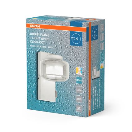 Osram - Aplica LED de perete pentru baie ORBIS FLAME, 5,5 W, 230 V, 3000/4000 K, IP44, alb