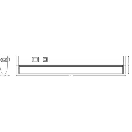 Osram - Lumină LED dimmabilă pentru montaj sub dulap LINEAR TURN, 6W, 230V, 3000/4000/6500K, 35 cm, negru
