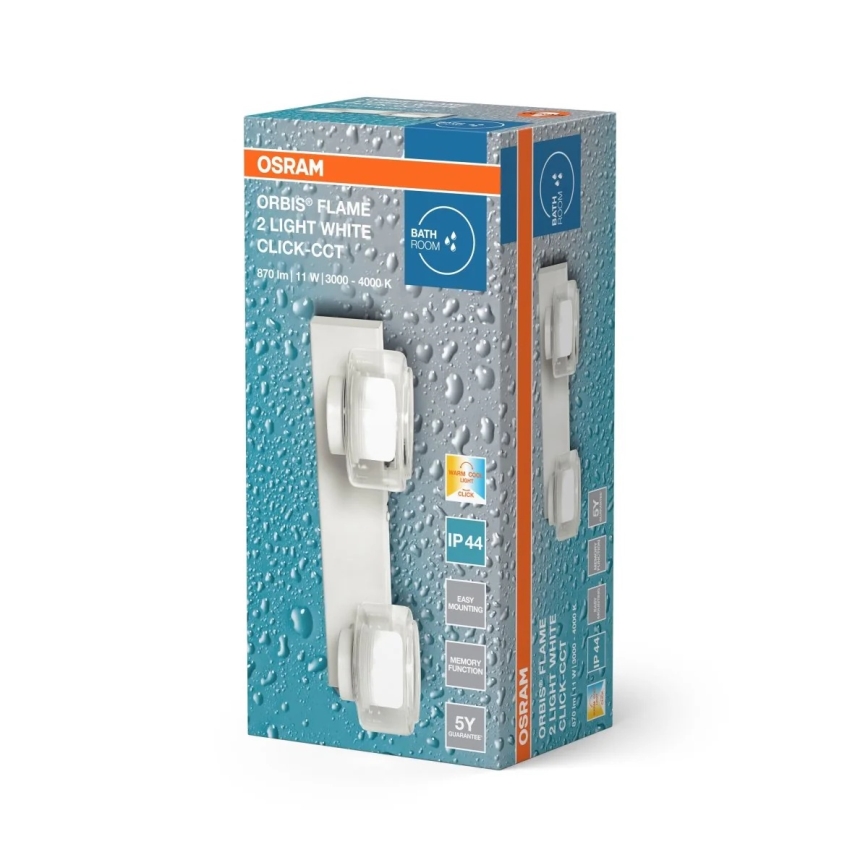 Osram - Aplică de perete LED pentru baie ORBIS FLAME, 2xLED/5,5W/230V, IP44, alb