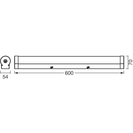 Osram - Iluminare LED dimabilă pentru oglindă de baie ORBIS TUBE LED/12W/230V 3000/4000K 60 cm IP44 negru