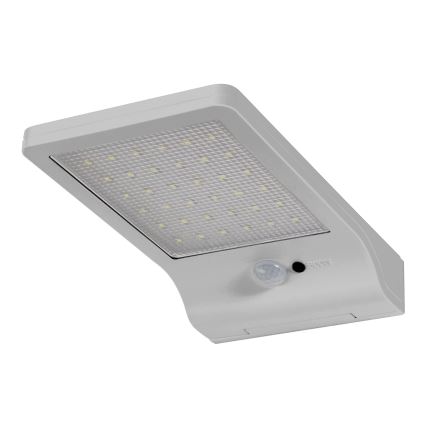 Osram - Aplica solară de perete cu senzor DOORLED, LED/3W/3,3V, 2000 mAh, IP44, argintie