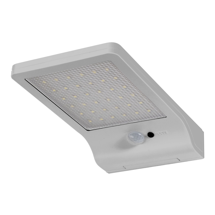 Osram - Aplica solară de perete cu senzor DOORLED, LED/3W/3,3V, 2000 mAh, IP44, argintie