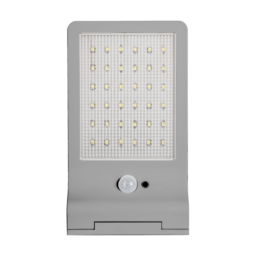 Osram - Aplica solară de perete cu senzor DOORLED, LED/3W/3,3V, 2000 mAh, IP44, argintie
