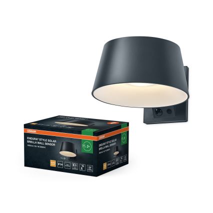 Osram - Aplică LED solară de perete cu senzor ENDURA STYLE LED/10,1W/4,2V 2000 mAh IP54 antracit