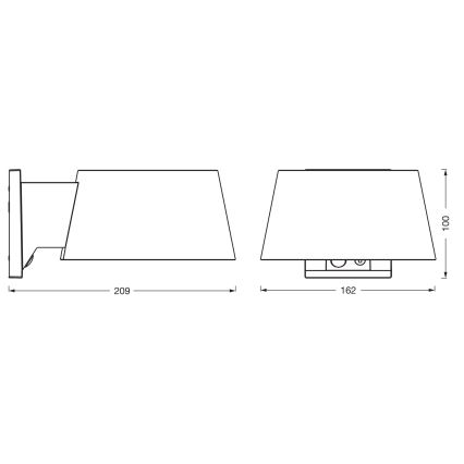 Osram - Aplică LED solară de perete cu senzor ENDURA STYLE LED/10,1W/4,2V 2000 mAh IP54 antracit