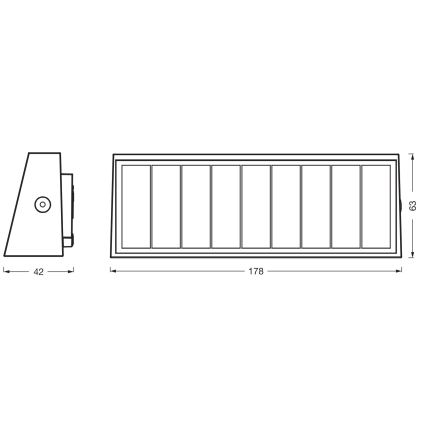 Osram ENDURA STYLE - Lampă solară de perete LED reglabilă, 7,1 W / 4,2 V, 2000 mAh, IP44, antracit