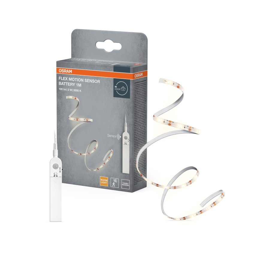 Osram - Bandă LED cu senzor de mișcare FLEX 1 m LED/2W/4xAA