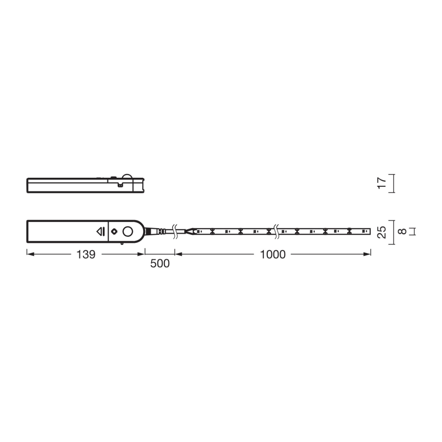 Osram - Bandă LED cu senzor de mișcare FLEX 1 m LED/2W/4xAA