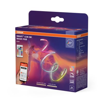 Osram - bandă LED RGB dimerizabilă SMART+ MAGIC 3m LED/22W/230V Wi-Fi + telecomandă