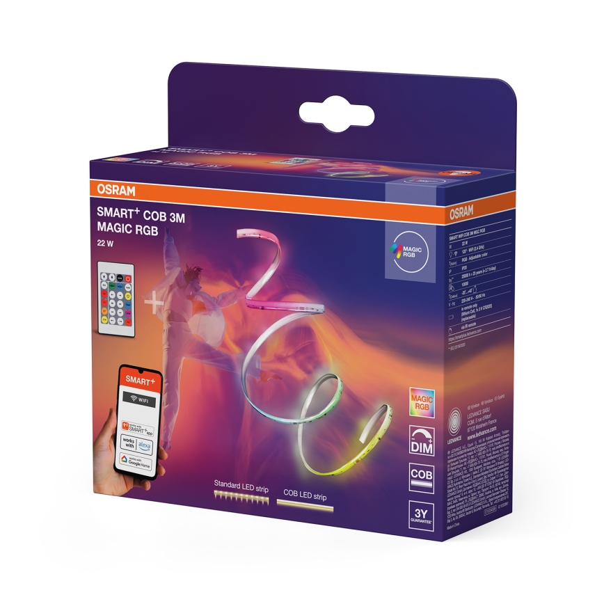 Osram - bandă LED RGB dimerizabilă SMART+ MAGIC 3m LED/22W/230V Wi-Fi + telecomandă