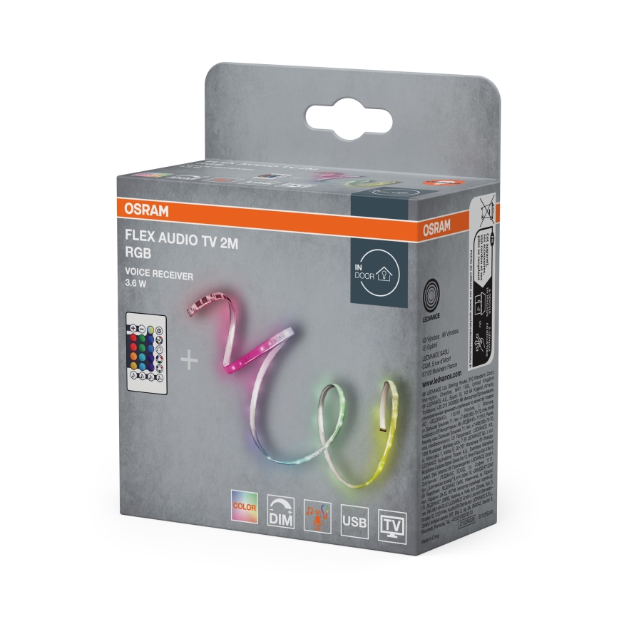 Osram - Bandă LED RGB reglabilă pentru TV FLEX AUDIO 2m LED/3,6W/5V + telecomandă