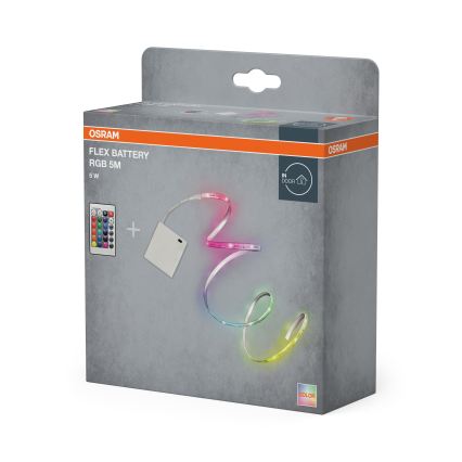 Osram - bandă LED RGB reglabilă FLEX BATTERY 5m LED/5W/4xAA + telecomandă