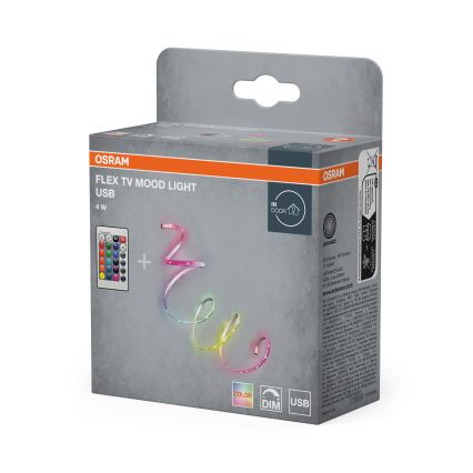Osram - bandă LED RGB reglabilă FLEX TV MOOD 1,5m LED/4W/5V + telecomandă