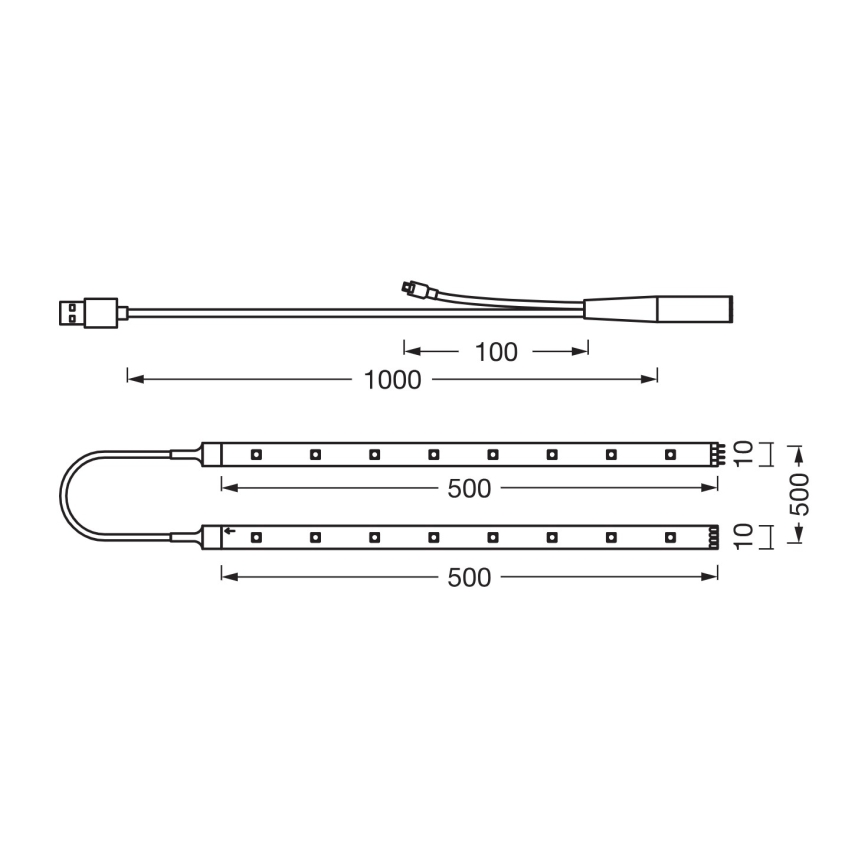 Osram - bandă LED RGB reglabilă FLEX TV MOOD 1,5m LED/4W/5V + telecomandă