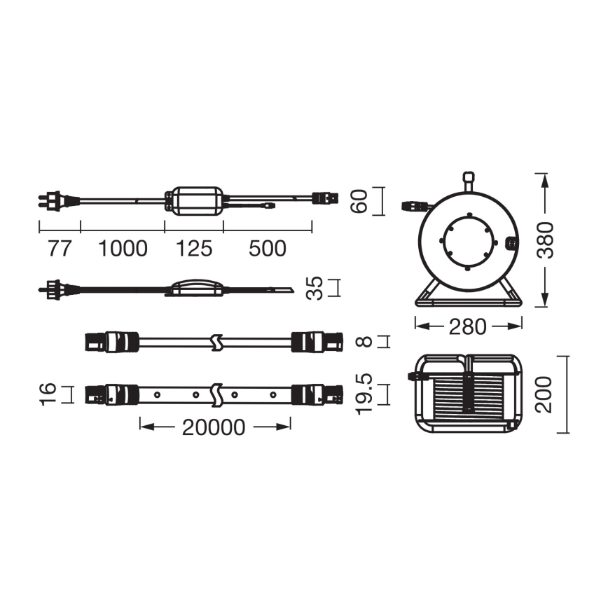 Osram - bandă LED RGB reglabilă pentru exterior FLEX 20m LED/135W/230V IP65 + telecomandă