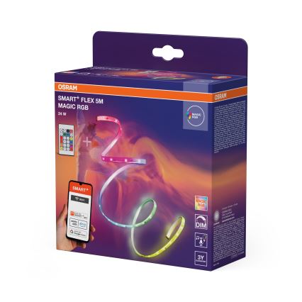 Osram - bandă LED RGB reglabilă SMART+ MAGIC FLEX 5m LED/24W/230V Wi‑Fi + telecomandă