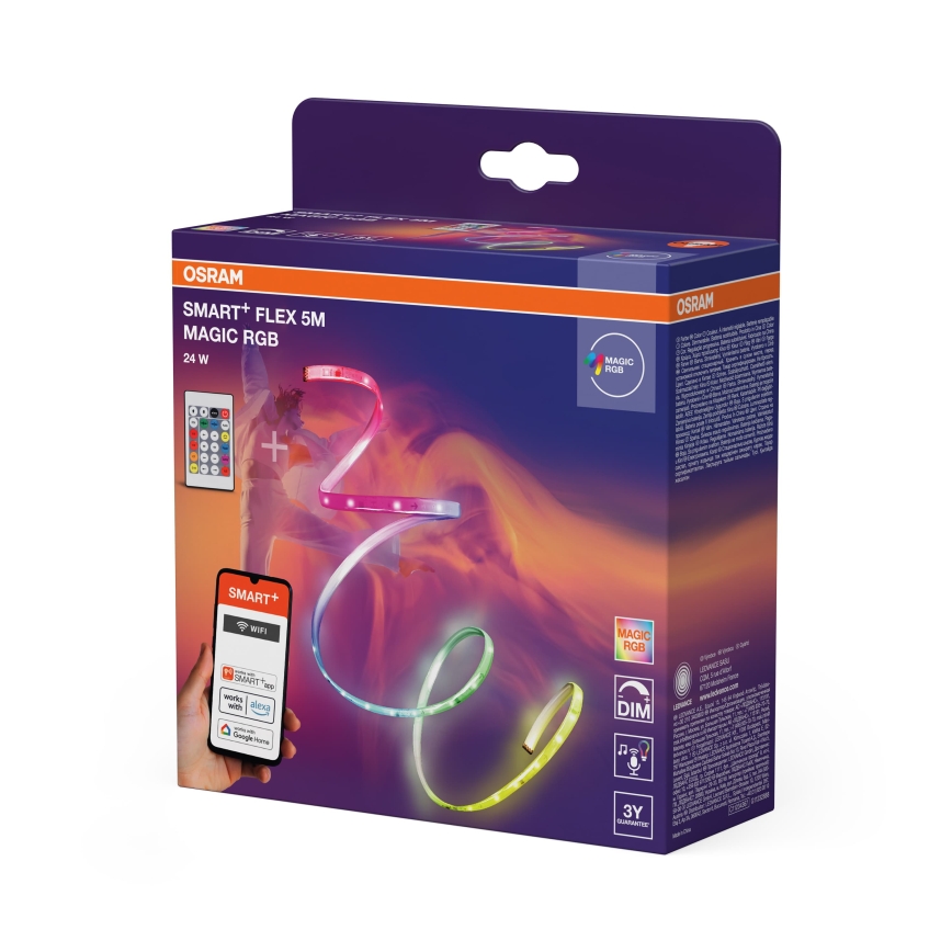 Osram - bandă LED RGB reglabilă SMART+ MAGIC FLEX 5m LED/24W/230V Wi‑Fi + telecomandă