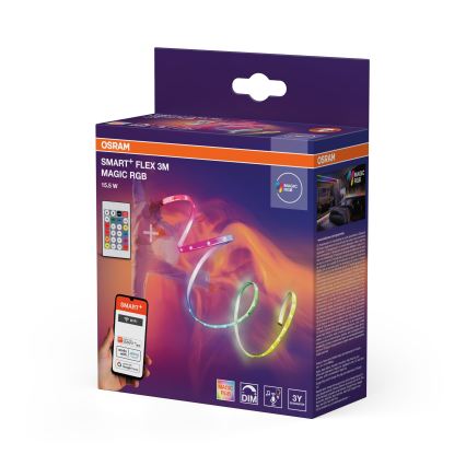 Osram - Bandă LED RGB reglabilă SMART+ MAGIC FLEX 3m LED/15,5W/230V Wi-Fi + telecomandă