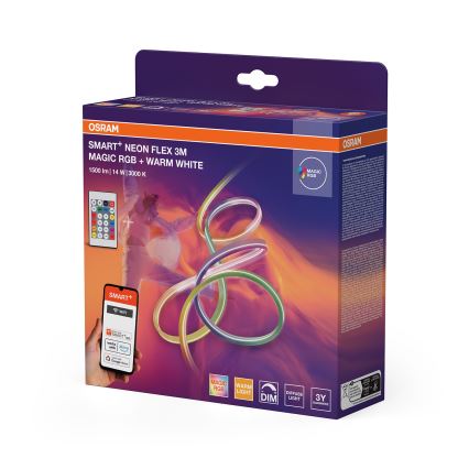Osram - Bandă LED RGBW reglabilă pentru exterior SMART+ MAGIC 3 m LED/14W/230V IP44 Wi‑Fi + telecomandă