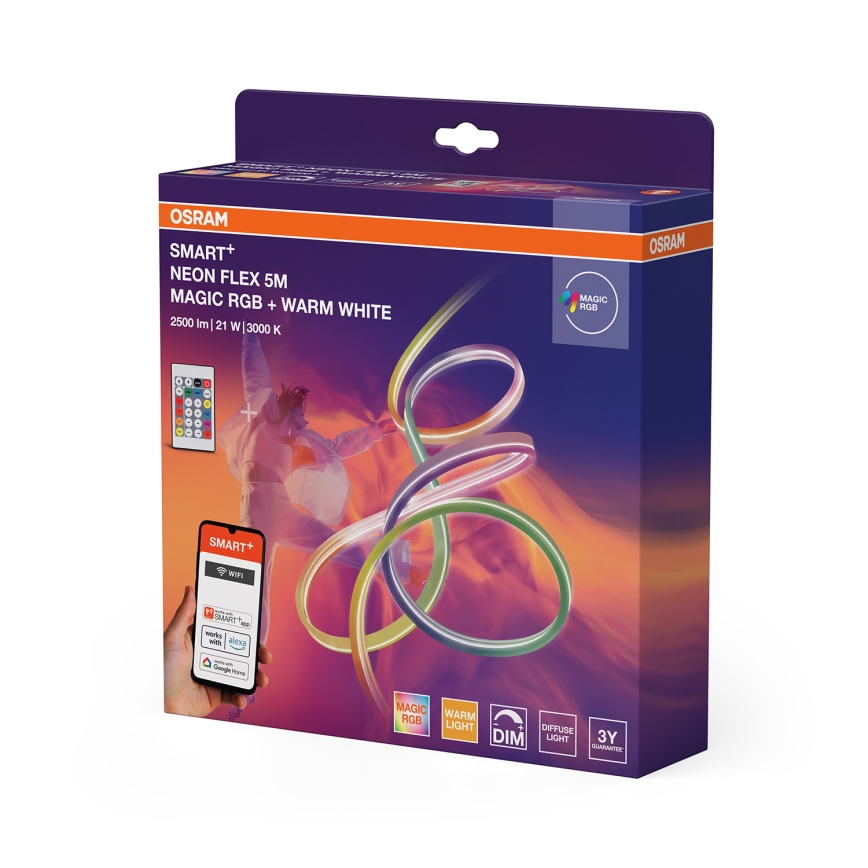 Osram - Bandă LED RGBW reglabilă pentru exterior SMART+ MAGIC 5m LED/21W/230V IP44 Wi-Fi + telecomandă