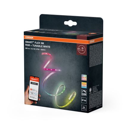 Osram - Bandă LED RGB+TW reglabilă pentru exterior SMART+ FLEX 3m LED/12,5W/230V 2700-6500K IP44 Wi-Fi