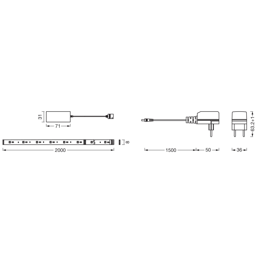 Osram - Bandă LED SMART+ FLEX RGB+TW dimmabilă 2m LED/8,5W/230V 2700-6500K Wi-Fi