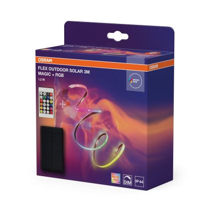 Osram - bandă solară LED RGBW reglabilă FLEX MAGIC 3m LED/1,2W/3,7V 2000 mAh IP44 + telecomandă