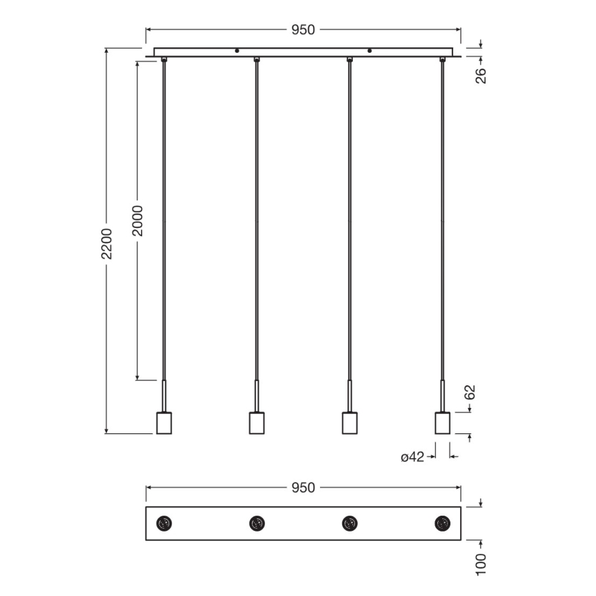 Osram - Cablu de alimentare pentru NEEDLE PENDANT 4xE27/25W/230V, bej