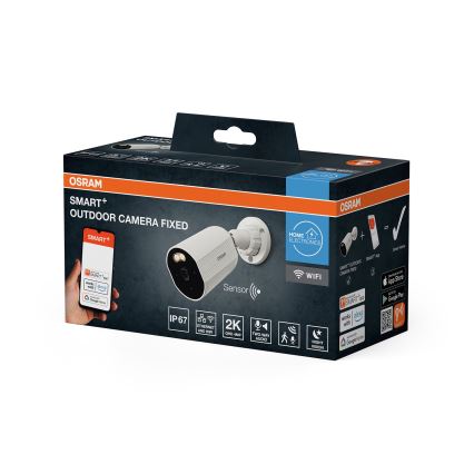 Osram - Cameră de exterior inteligentă cu senzor 2K SMART+ 230V IP67 Wi-Fi