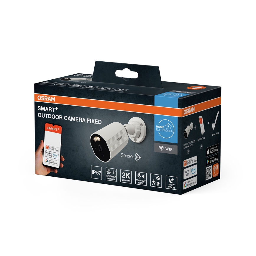 Osram - Cameră de exterior inteligentă cu senzor 2K SMART+ 230V IP67 Wi-Fi