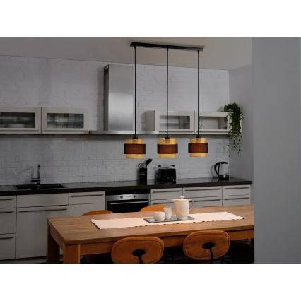 Osram - Candelabru suspendat pe cablu DECOR HORNET 3xE27/10W/230V negru/auriu