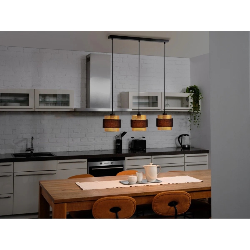 Osram - Candelabru suspendat pe cablu DECOR HORNET 3xE27/10W/230V negru/auriu