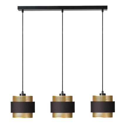 Osram - Candelabru suspendat pe cablu DECOR HORNET 3xE27/10W/230V negru/auriu