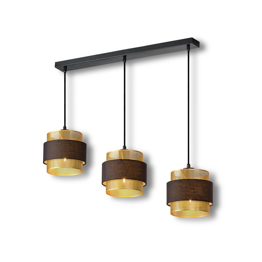 Osram - Candelabru suspendat pe cablu DECOR HORNET 3xE27/10W/230V negru/auriu