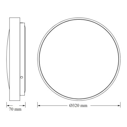 Osram - Corp de iluminat LED de tavan CEILING LUXO, 18 W, 230 V, Ø 32 cm, negru