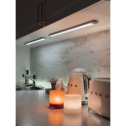 Osram - Corp de iluminat LED pentru montaj sub dulap LINEAR cu senzor de mișcare și senzor crepuscular LED/4W/3,7V 1500 mAh 3000/4000/6500K 60 cm gri